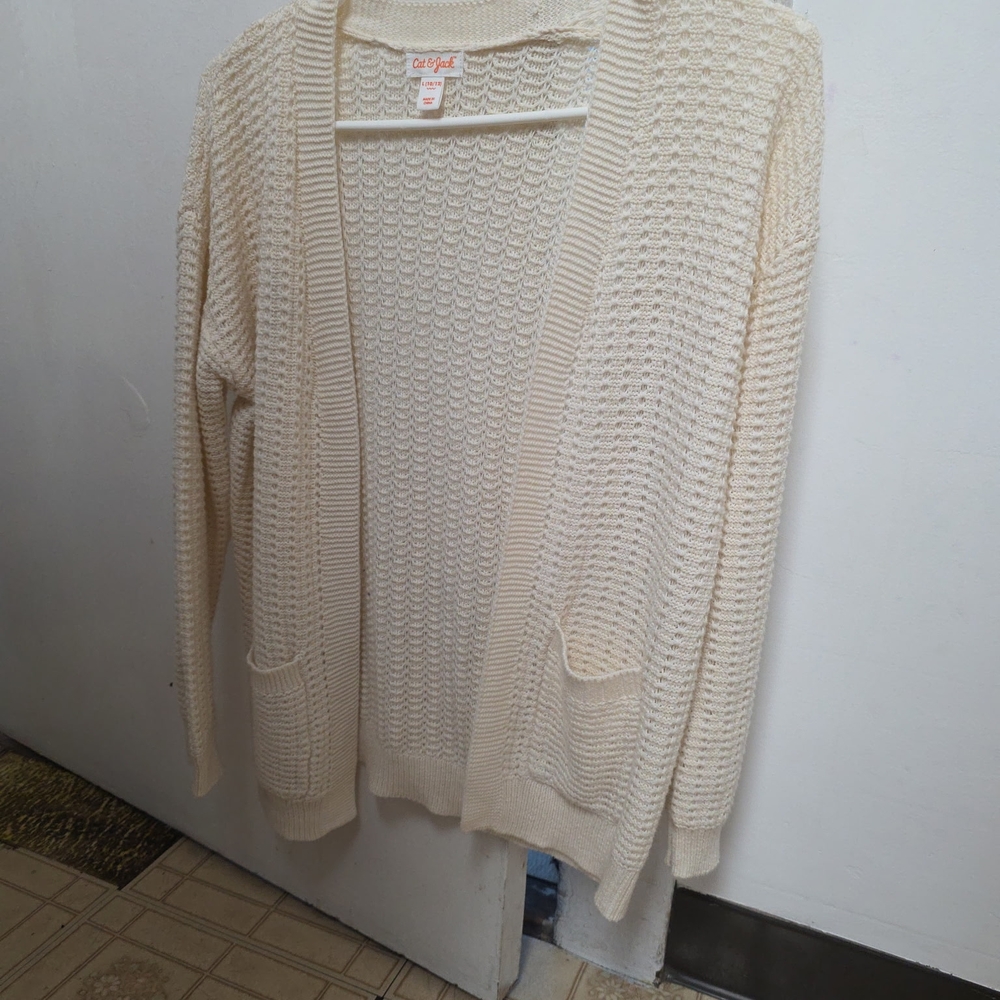 Cat & Jack Cream Knit Cardigan